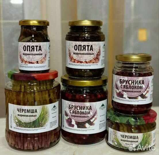 Черемша, грибы заморожен. и маринованная