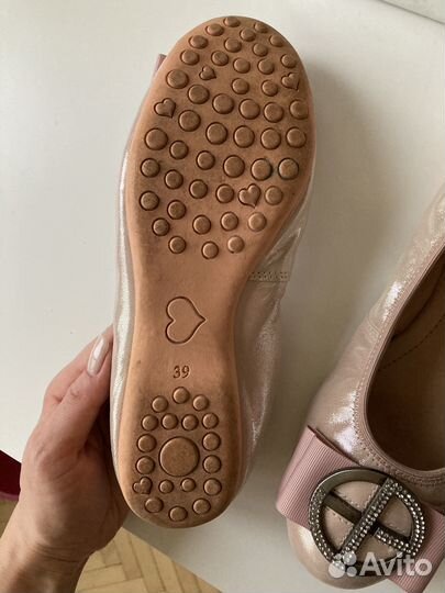 Стильные балетки кожа 39 размер Италия
