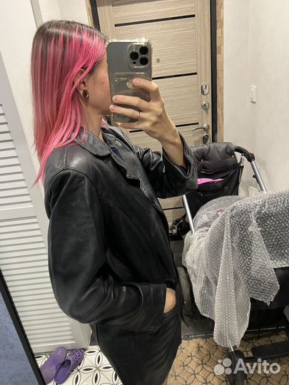 Кожаная куртка пиджак винтаж