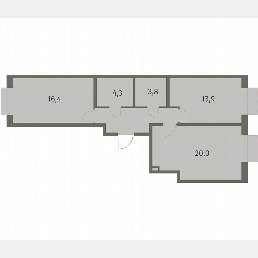 2-к. квартира, 65,7 м², 2/8 эт.