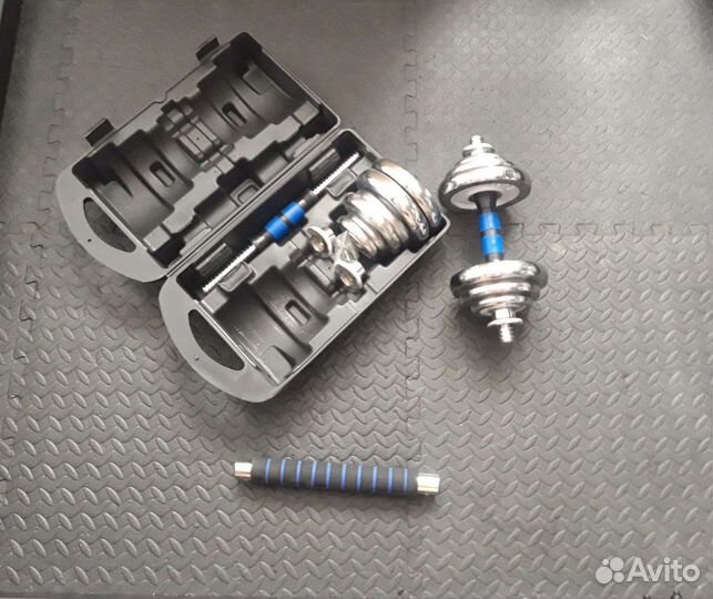 Штанга и гантели разборные в кейсе