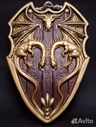 Барельеф панно Щит с драконами