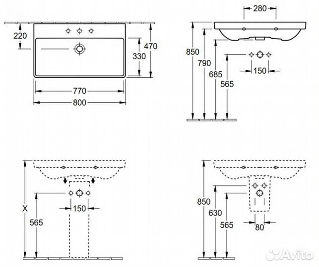 Раковина Villeroy&Boch Avento 41568001