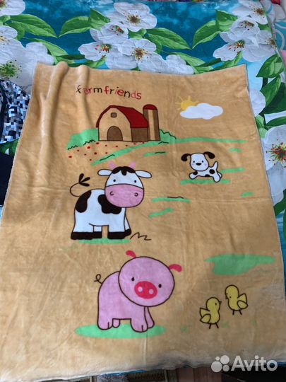 Нов.байковое одеялко 120*100см+ пледик в идеал