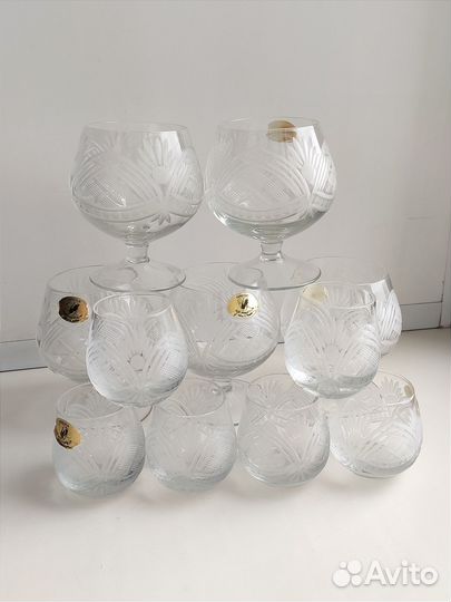 Хрустальные фужеры бокалы стопки хрусталь