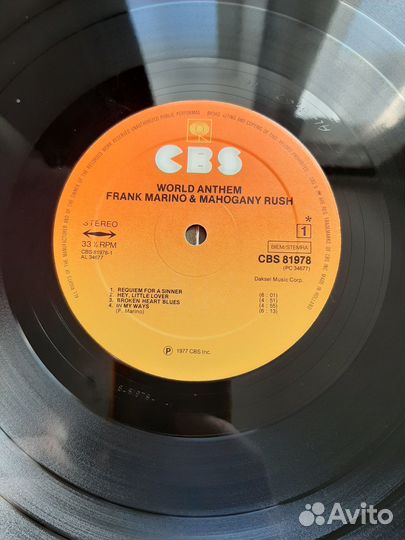 Frank Marino & Mahogany Rush/ world anthem/ 1977 C