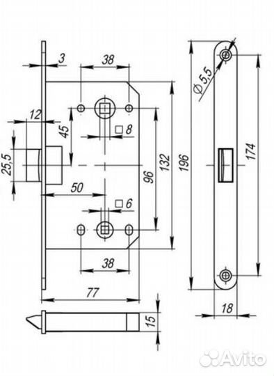 Дверные ручки межкомнатные с петлями vantage
