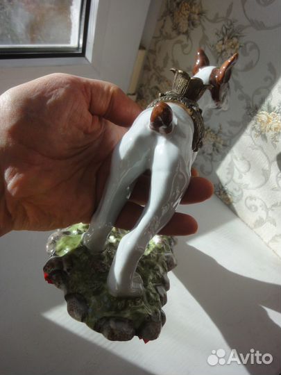 Статуэтка Собака-боксёр, фарфор бронза, 