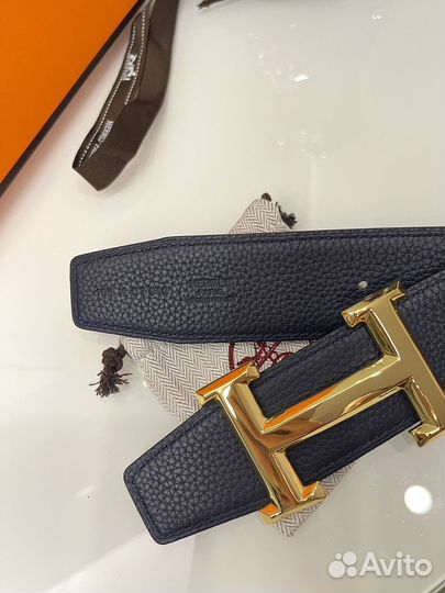 Мужской двусторонний кожаный ремень Hermes