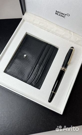 Подарочный набор Montblanc.Кардхолдер +ручка