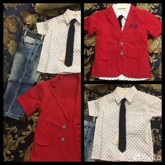 Костюм -Новый. Пиджак, рубашка, джинсы Возраст 2 г