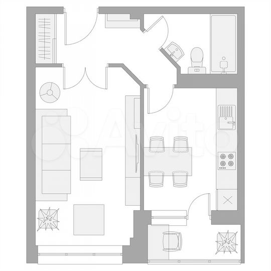 1-к. квартира, 34,2 м², 13/16 эт.