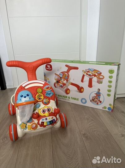 Толокар со столиком BabyGo 2в1 ходунки