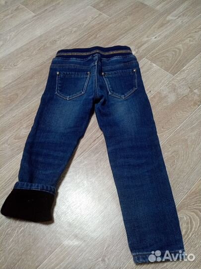 Джинсы утеплённые для девочек 116 рост