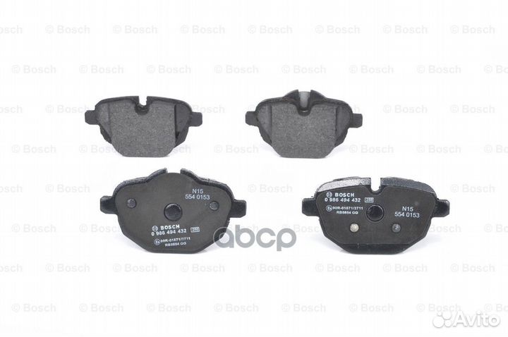 Колодки тормозные дисковые задние 0986494432 Bosch