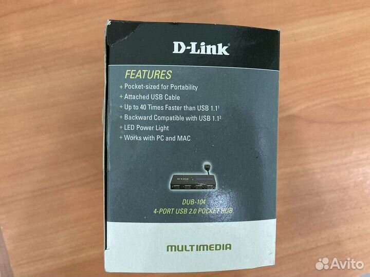 Концентратор D-link. 4-port USB 2.0 pocket HUB
