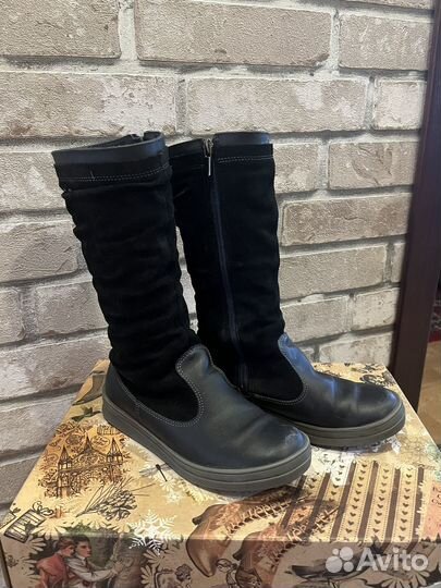 Натуральные зимние сапоги для девочки бренд Лель