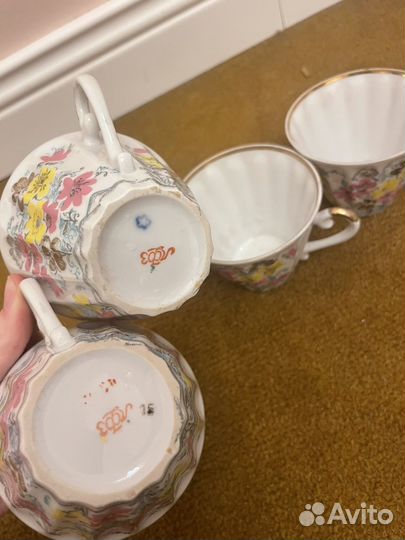 Чайный набор лфз с цветами чашки