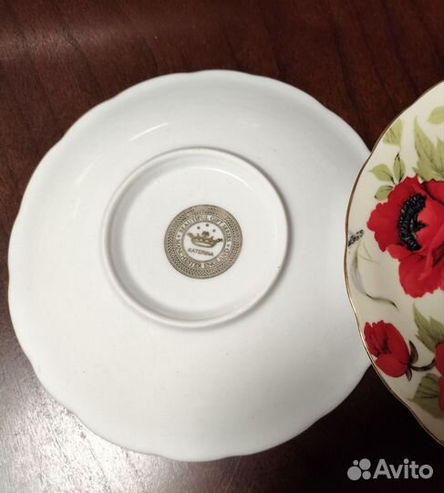 Чайная пара Маки и три блюдца фарфор