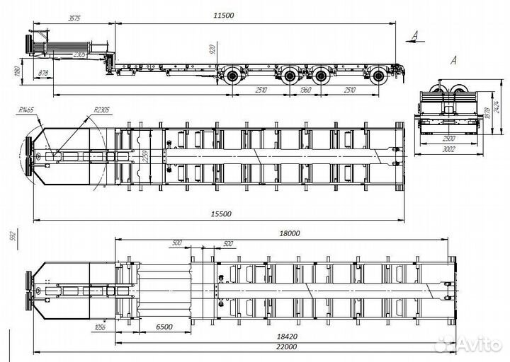 Полуприцеп трал (тяжеловоз) Saab 9891, 2024