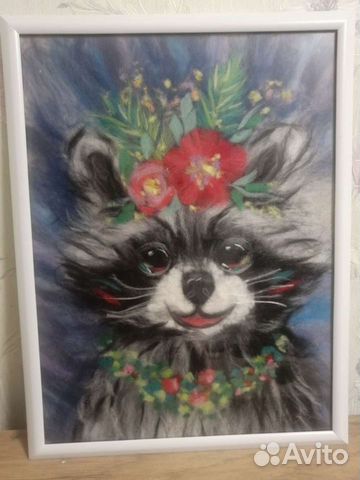 Картина шерстью