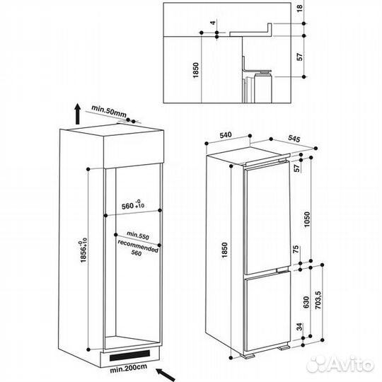 Холодильник Встраиваемый Ariston BCB 7525 E C AA