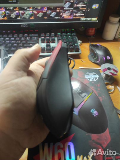 Игровая мышь a4tech Bloody w60max Red, Серая