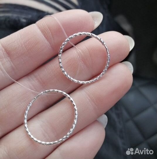 Серьги Конго серебряные 20мм