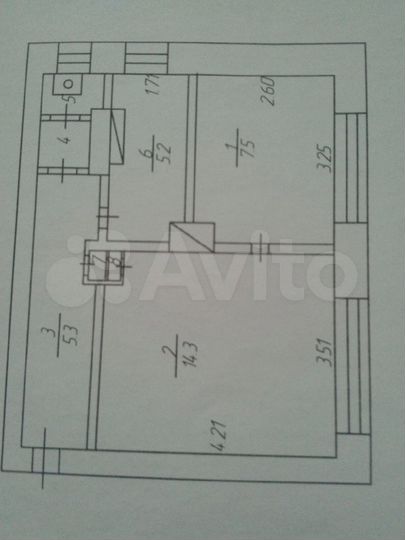 2-к. квартира, 36 м², 1/2 эт.