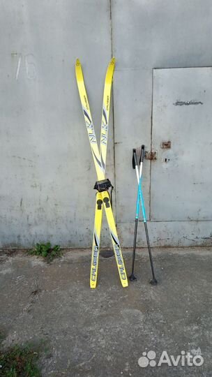 Деревянные лыжи + палки