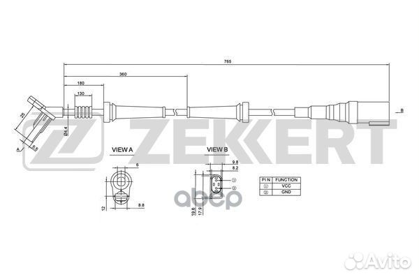 Датчик ABS передн. Ford Fiesta V 01- se-6057 Ze