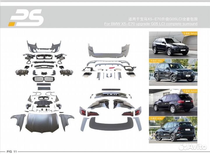 Комплект рестайлинг bmw x5 e70 на g05