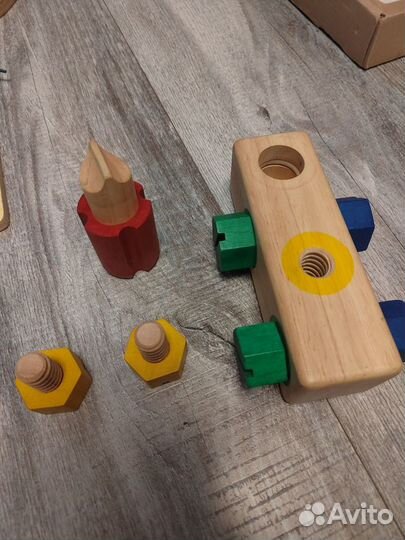 Развивающие деревянные игры, Монтессори, шнуровки
