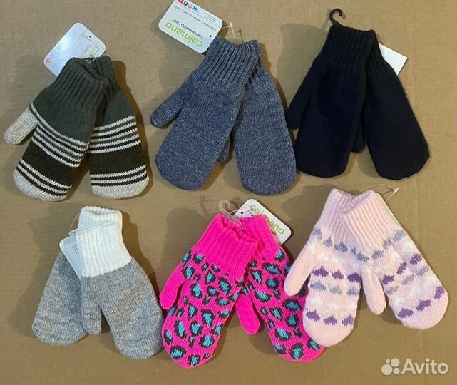 Варежки зимние детские. Размеры от 1 года до 9 лет