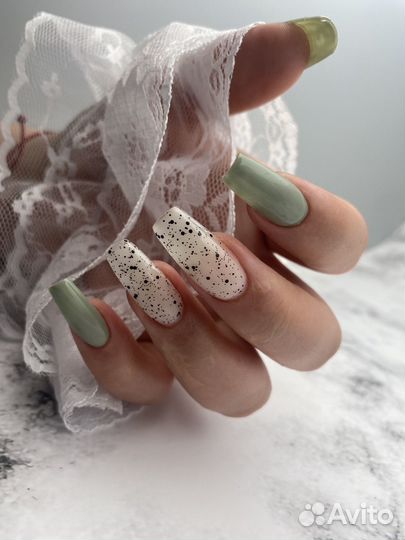 Маникюр гель лак наращивание