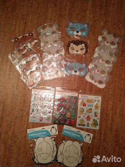 Новогодние маски/новогодние наклейки