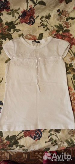 Блузка белая для девочек 134-140
