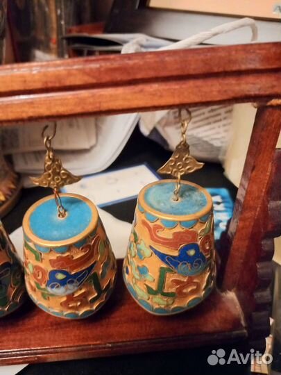 Колокольчики китайские,эмаль,клуазоне