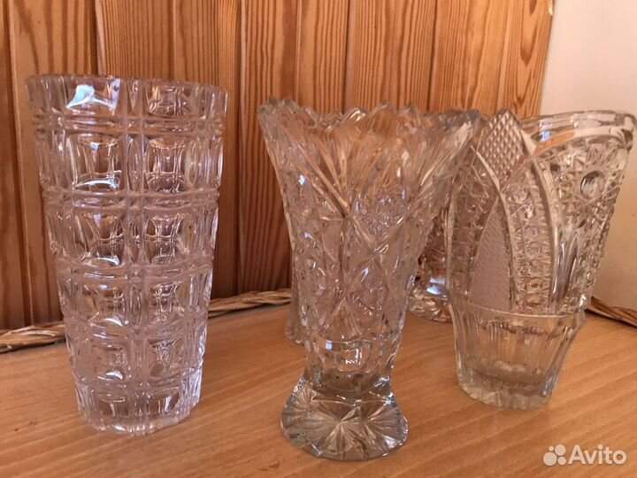 Ваза для цветов хрустальная