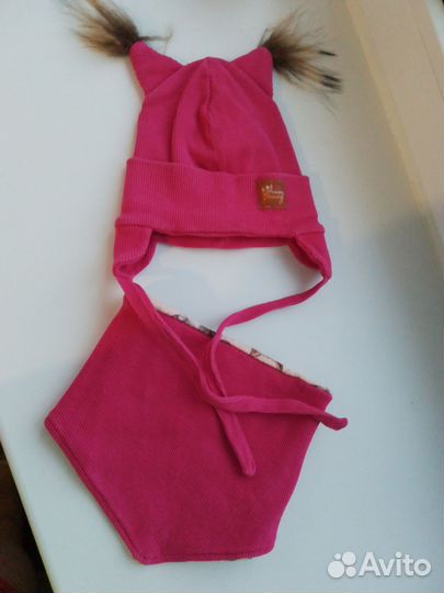 Комплект шапка, снуд. Для девочки