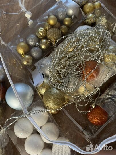 Пакет новогодние игрушки, гирлянда, звезда