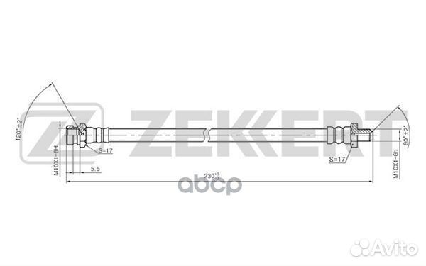Шланг тормозной задний Mitsubishi Lancer IX 03