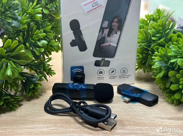 Микрофон петличка iPhone/Android беспроводная