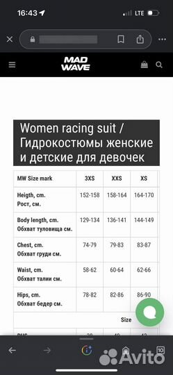 Стартовый гидрокостюм Mad wave bodyshell