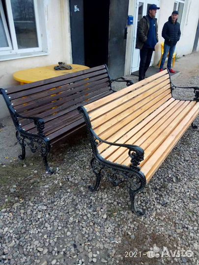 Скамейка сосна+чугун