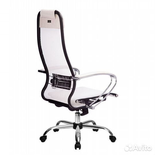 Кресло Метта 4 хром сетка белый