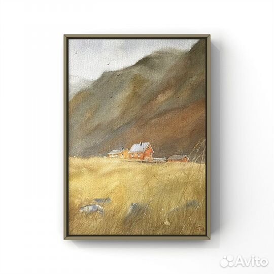 Бронь Картина этюд Пейзаж акварель