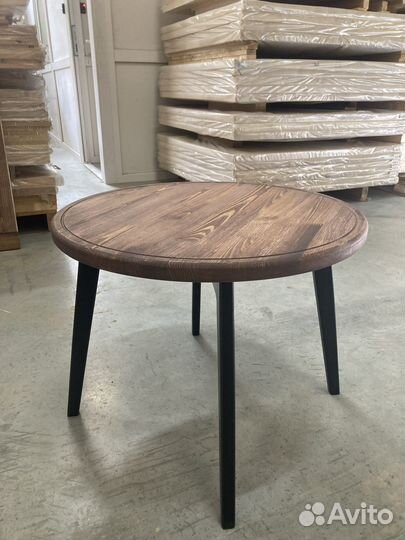 Столик круглый кофейный массив Сосны