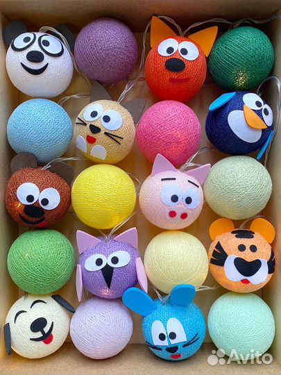 Гирлянда - шарики из ниток 