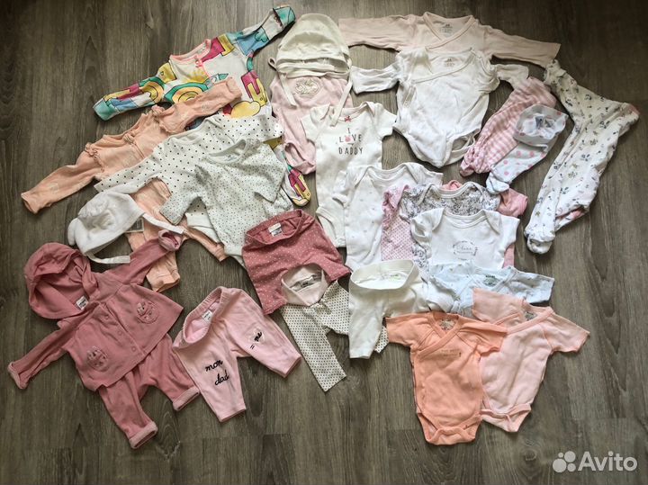 Пакет вещей для девочки 50 56 next carters hm